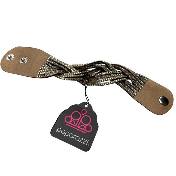 Paparazzi Rhinestone Bring on the Bling Multi-Layer Bracelet Western Boho Brown - Picture 2 of 9